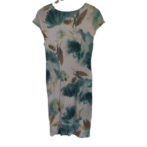 Tommy Bahama Blue Green and Yellow High Low Faux Wrap Dress Size M - Picture 5 of 11